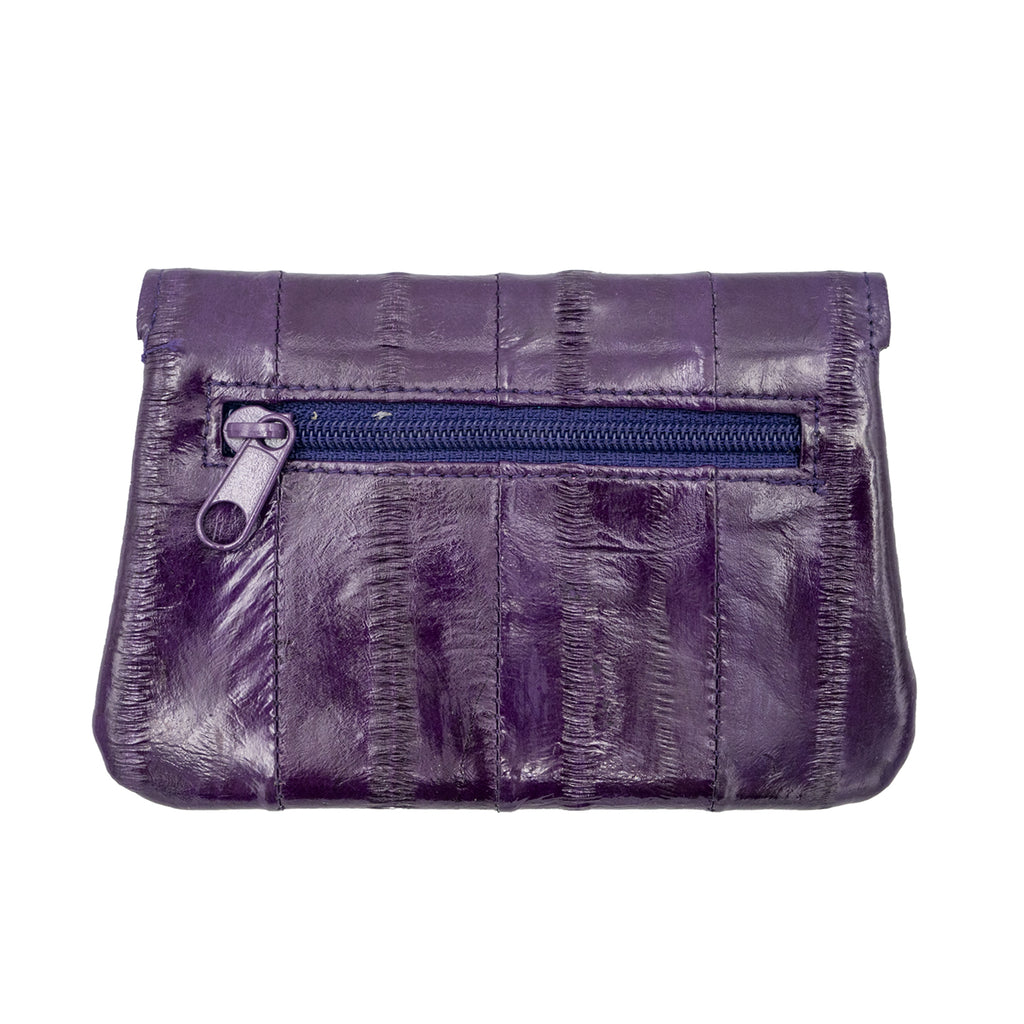 KEY&CO Genuine Eel Skin Coin Pouch – Purple