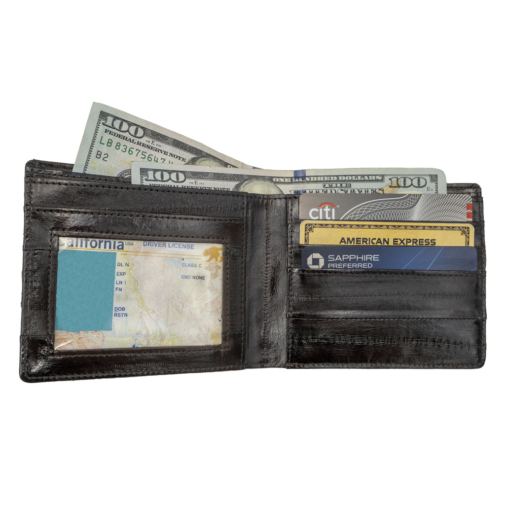 KEY&CO Genuine Eel Skin Wallet - Brown
