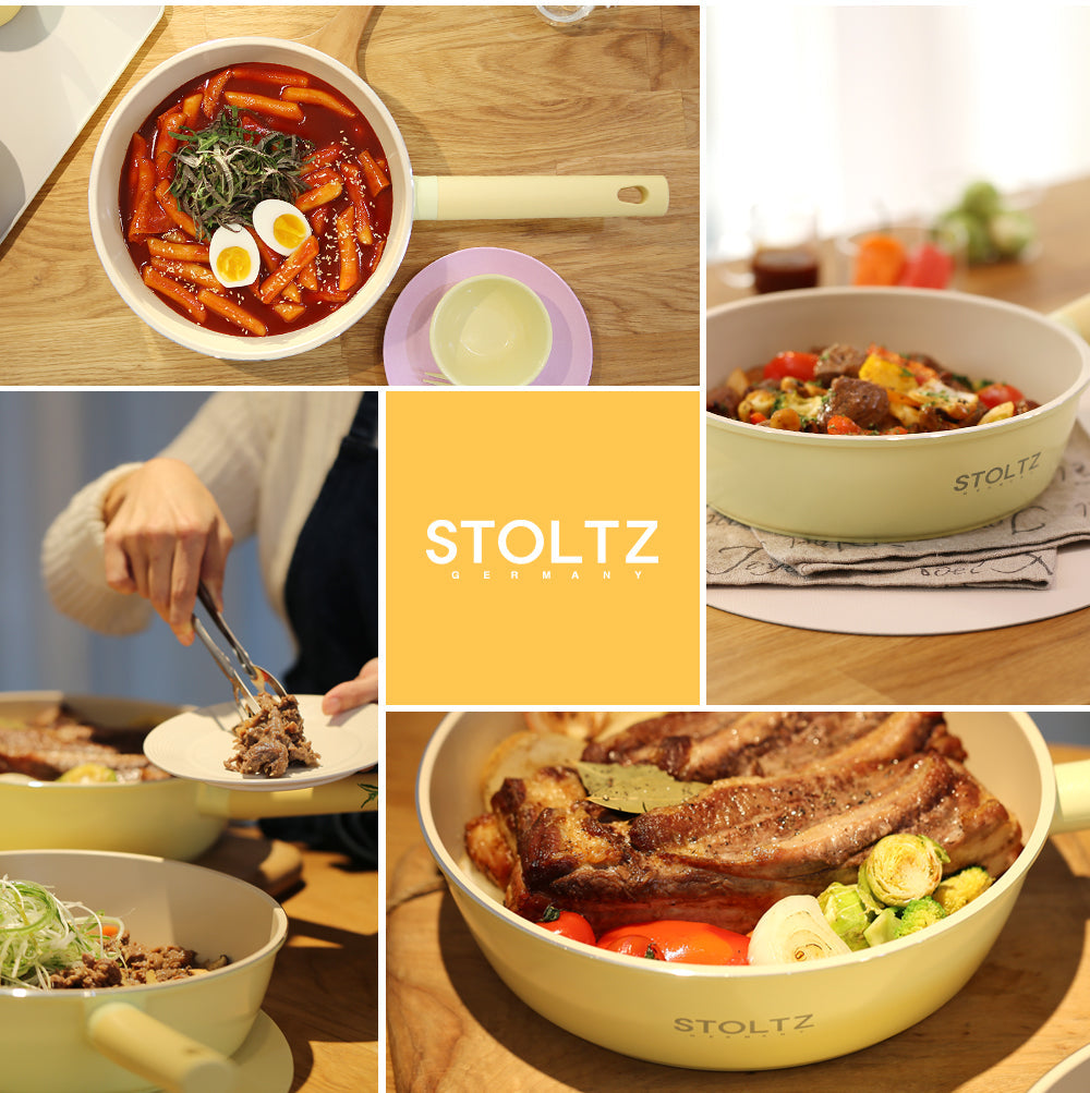 IH Ceramic Wok Pan 28cm Lemon Meringue (KG963328)