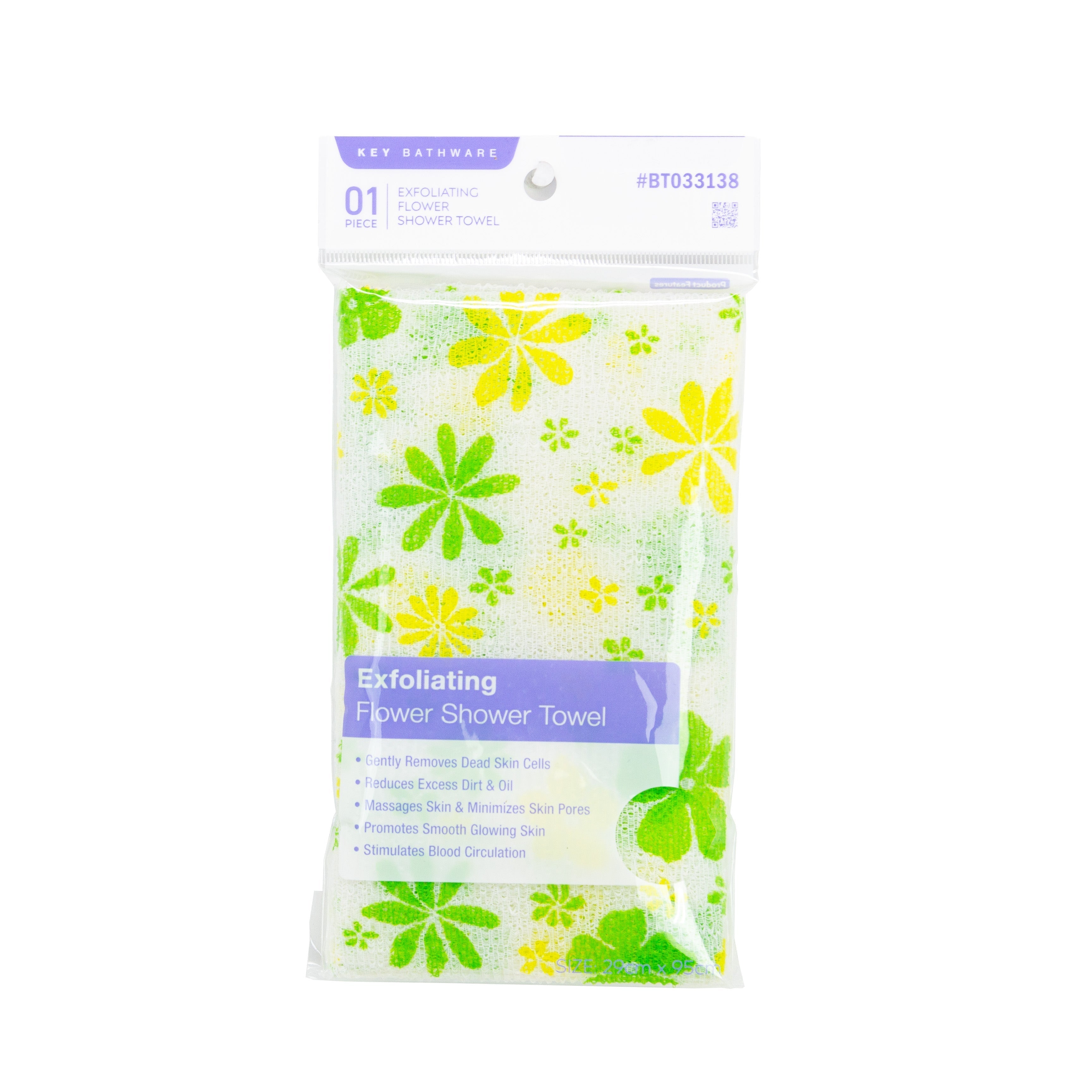 Floral Pattern Exfoliating Shower Towel (BT033138)