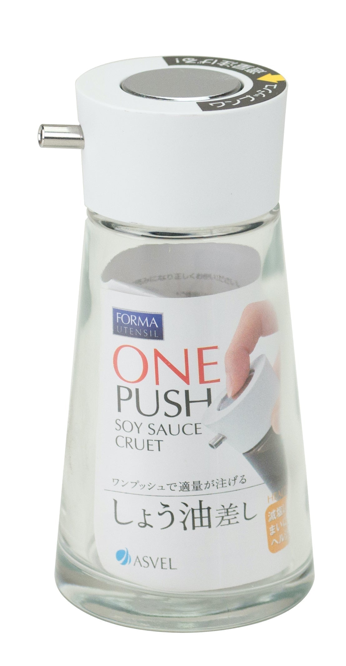 Asvel Forma One-Push Soy Sauce Bottle Large White
