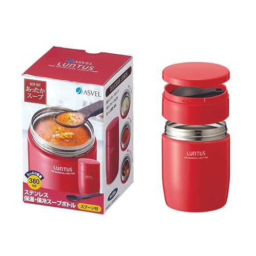 Asvel Luntus Vacuum Soup Bottle 380mL (SR-380) - Pink