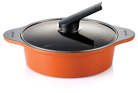 HappyCall Alumite Ceramic Low Pot Orange 24cm (3003-0015)