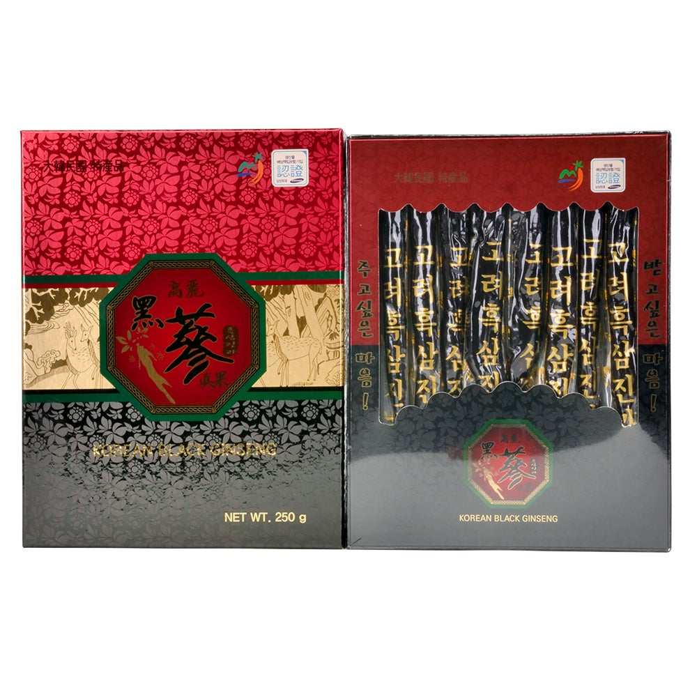 Korean Honey Black Ginseng Roots Pack - 250g x 10pcs