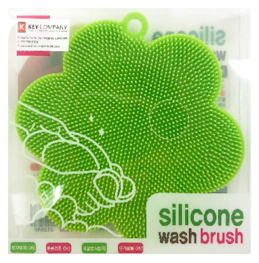 Pamire Silicon Wash Brush Flower - Green/Orange