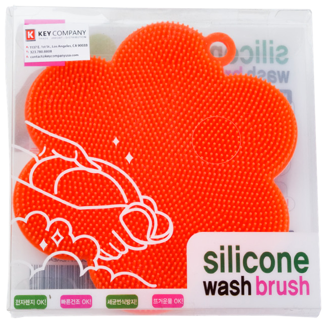Pamire Silicon Wash Brush Flower - Green/Orange