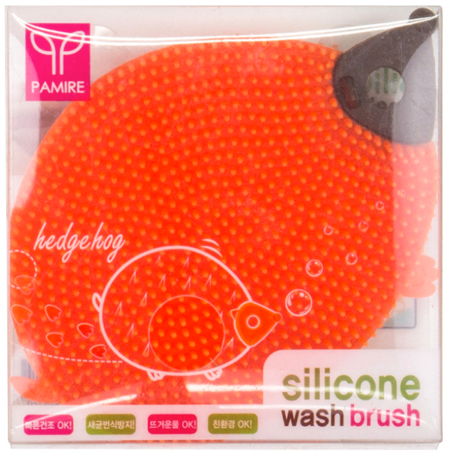 Silicon Wash Brush Hedgehog (SC913370) Green/Orange